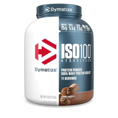 Dymatize Nutrition ISO 100 Whey Protein Powder with Hydrolyzed 100% Whey Protein Isolate, 5 lbs, 2.3 Kg + Free Shaker