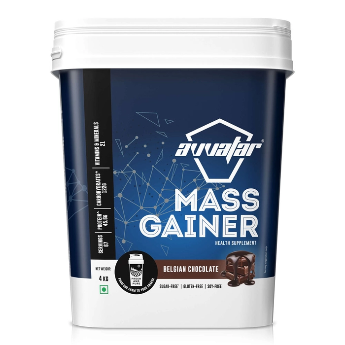 Avvatar Mass Gainer Powder, Belgian Chocolate Flavour, 2KG
