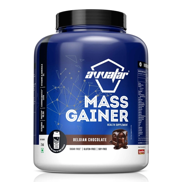 Avvatar Mass Gainer Powder, Belgian Chocolate Flavour, 2KG