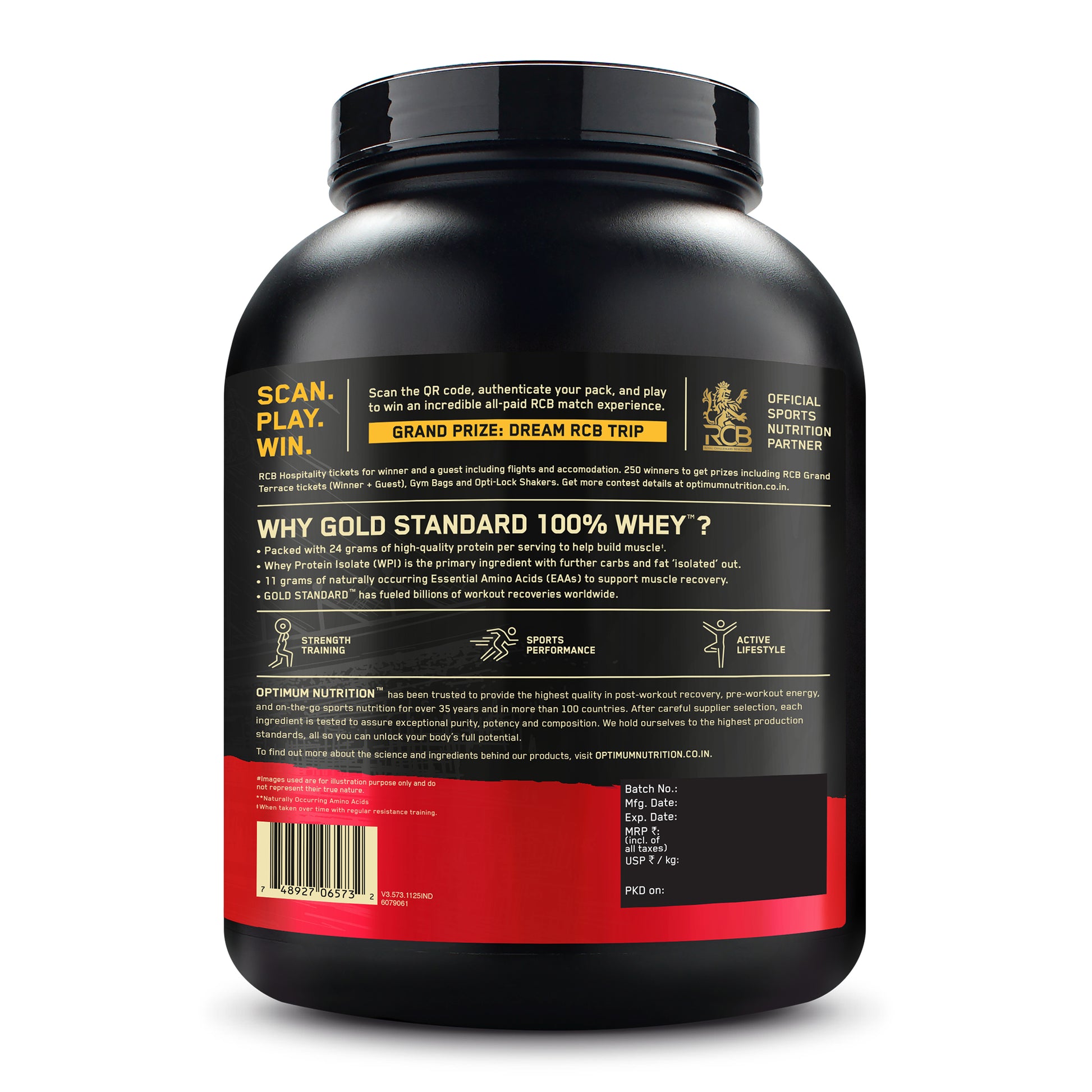 ON (Optimum Nutrition) Gold Standard 100% Whey Protein, 1.7 kg (3.74 lb), Double Rich Chocolate