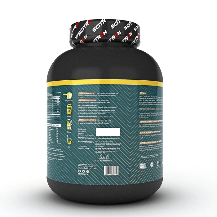 Scitron Nitro Series Performance Whey (30g Protein, 3g Creatine Monohydrate, 8.5 g BCAAs, 17.6 g EAAs ) 4 lb