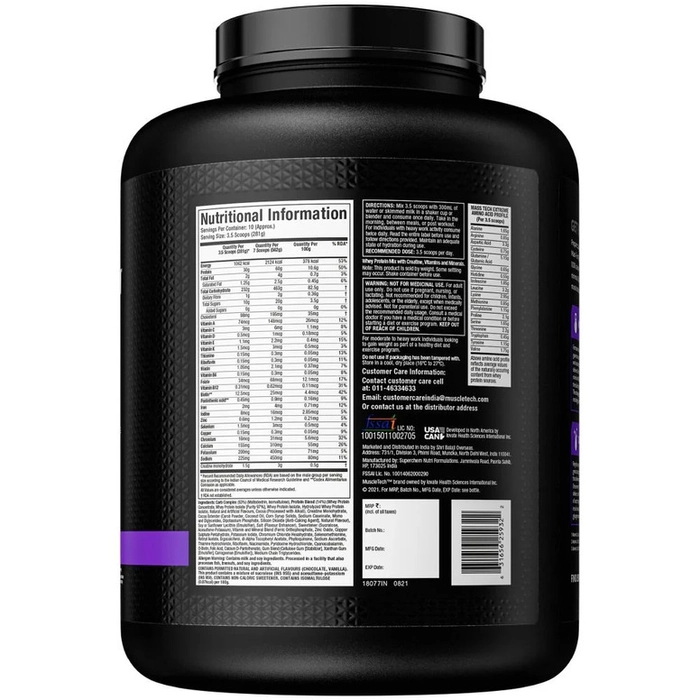 MuscleTech MassTech Extreme Mass Gainer, 30g Protein, 1073 KCAL, 1.5g Creatine With Added Multi Vitamins