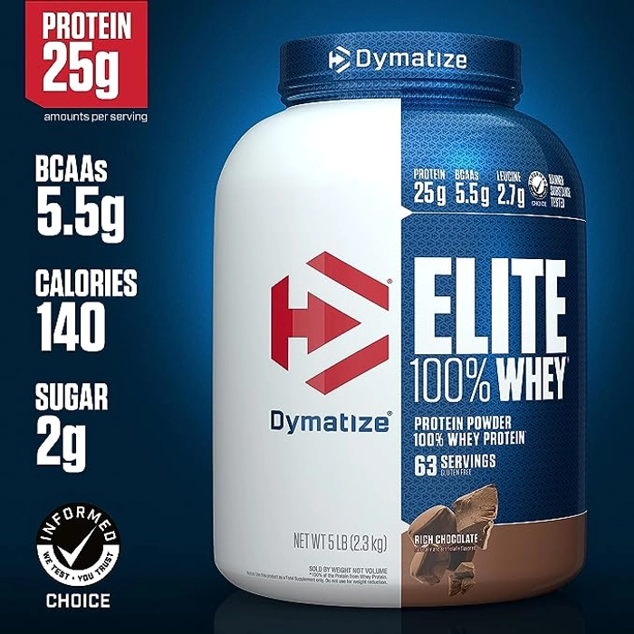 Dymatize Nutrition Elite 100% Whey Protein, 5 lbs, 2.3 kg