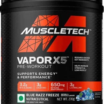 Muscletech Vapor X5 Pre-workout, 3.2g Beta-Alanine, 3g Creatine, 650mg Betaine Anhydrous, 3g L-Citrulline 270g (30 Servings)