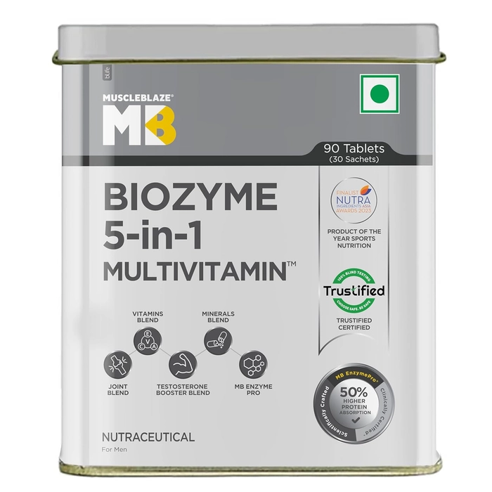 MuscleBlaze Biozyme 5-in-1 Daily Multivitamin 90 Tablets