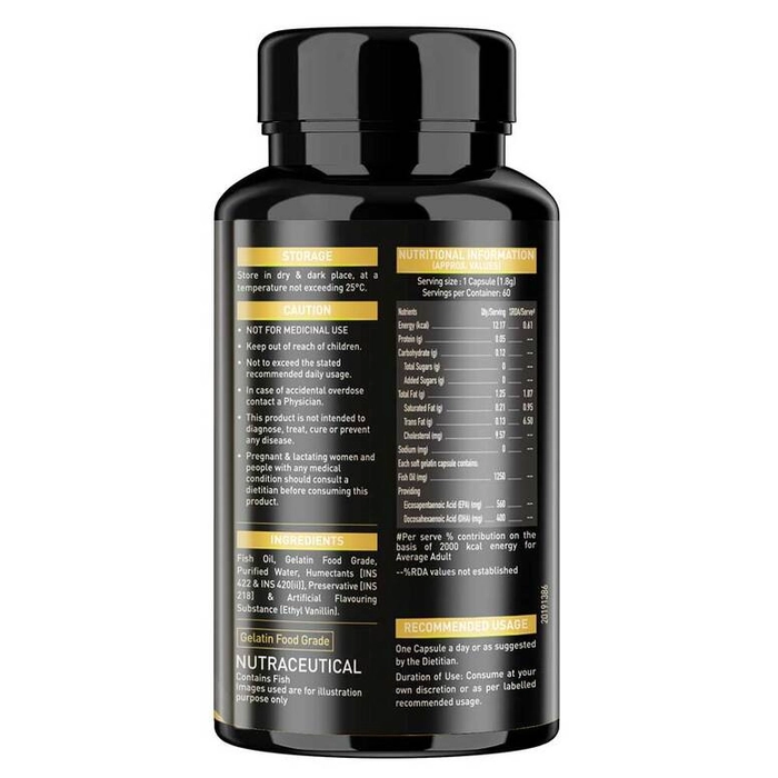 MuscleBlaze Omega 3 Fish Oil Gold - 60 Capsule