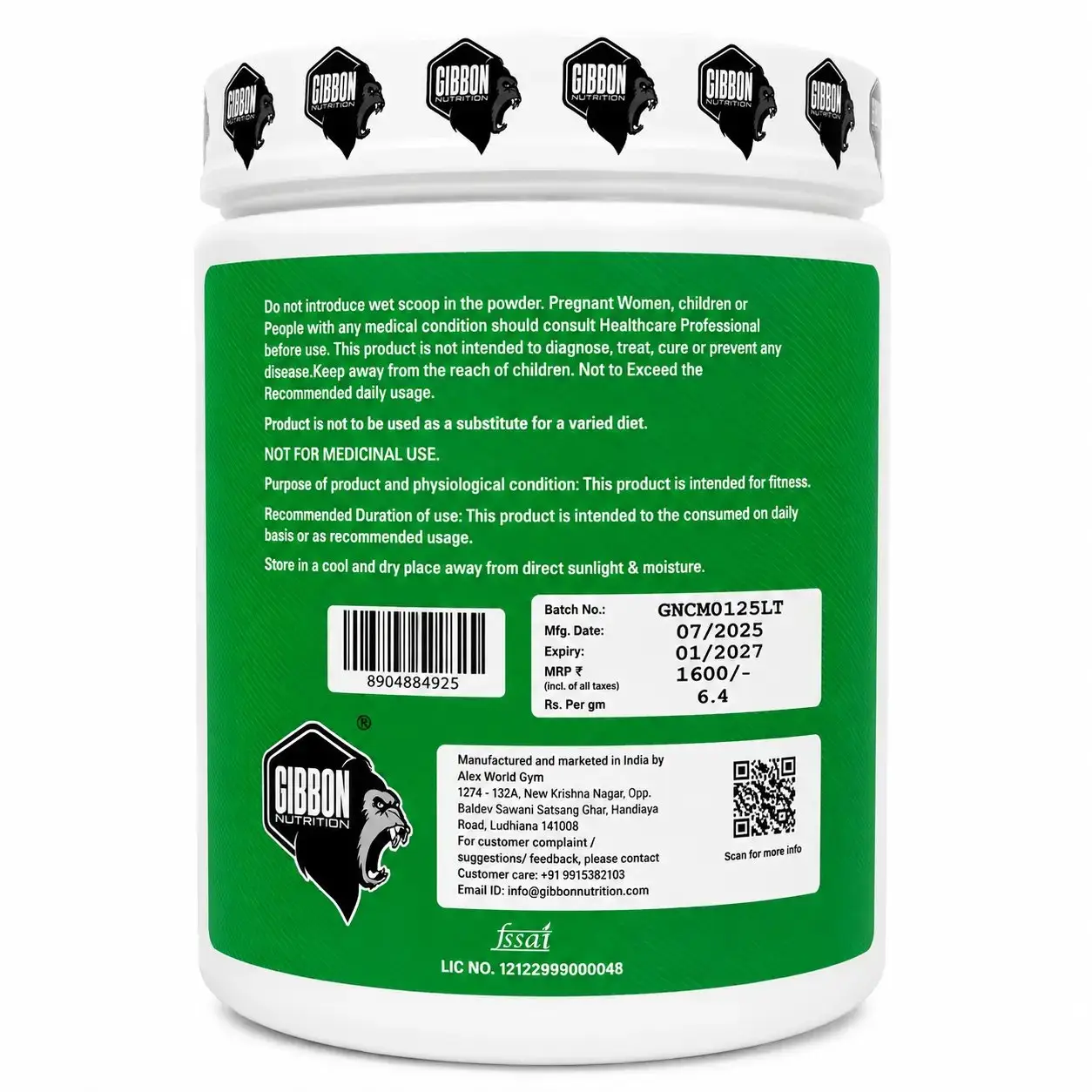 Gibbon Nutrition Creatine Monohydrate