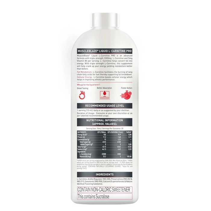 MuscleBlaze Liquid L-Carnitine PRO 450ml