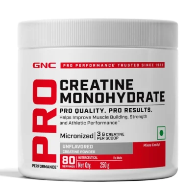 GNC Pro Performance Creatine Monohydrate Powder 3000mg, Fructo-oligosaccharides 0.10mg, 3000mg Per Scoop