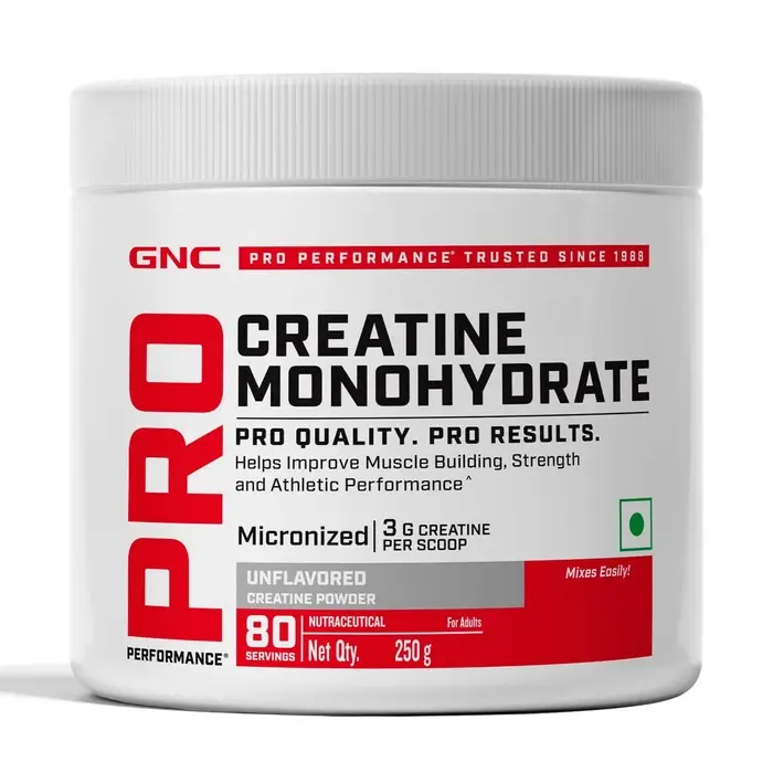 GNC Pro Performance Creatine Monohydrate Powder 3000mg, Fructo-oligosaccharides 0.10mg, 3000mg Per Scoop