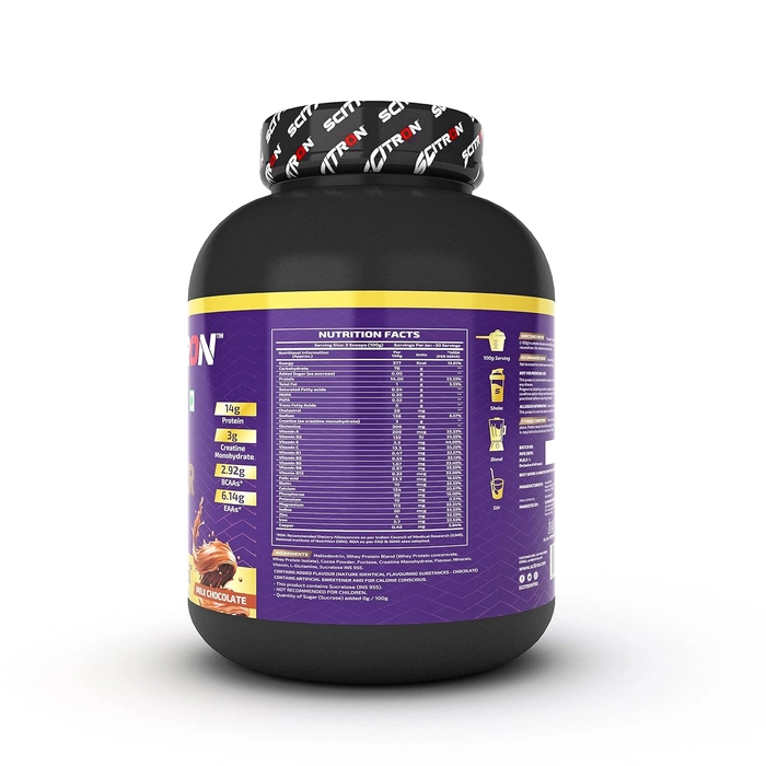Scitron Nitro Series Hyper Mass Gainer ( 377 Kcal, 14g Protein, 78g Carbs, 3g Creatine, 6.14g EAAs, 19 Vitamins & Minerals ) 6.6 lb