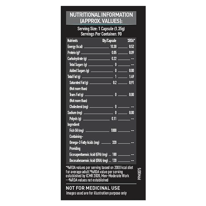 MuscleBlaze Fish Oil (1000 mg), 90 softgels