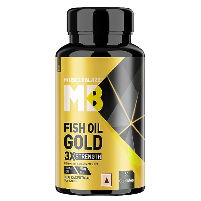 MuscleBlaze Omega 3 Fish Oil Gold - 60 Capsule