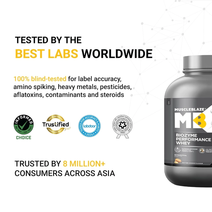 MuscleBlaze Biozyme Performance Whey Protein, 4.4 lbs, 2 kg