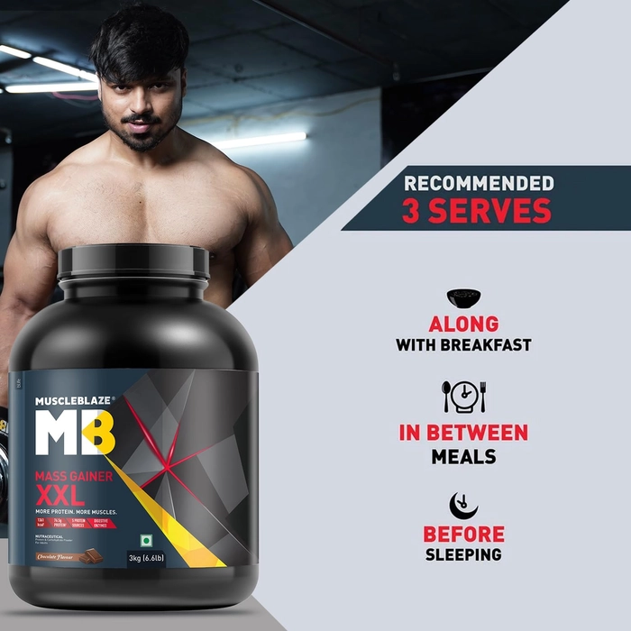 MuscleBlaze Super XXL Mass Gainer 3Kg 6.6lbs