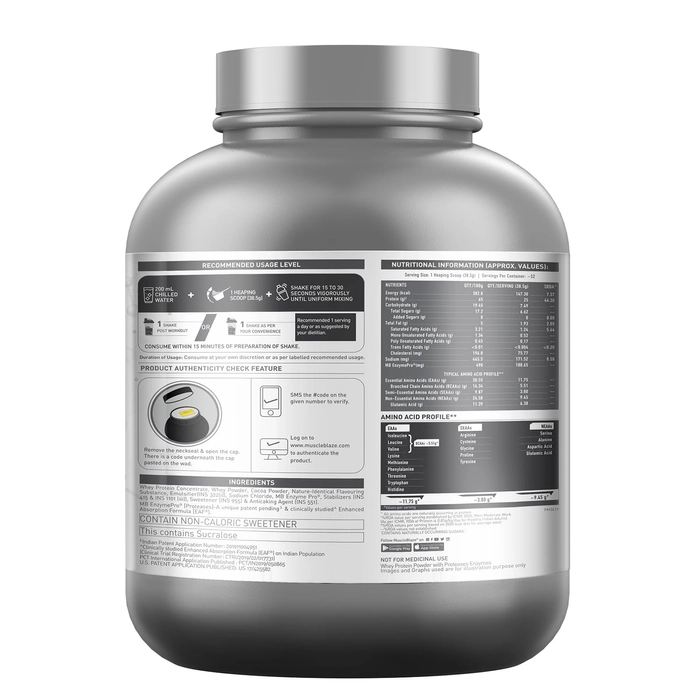 MuscleBlaze Biozyme Performance Whey Protein, 4.4 lbs, 2 kg