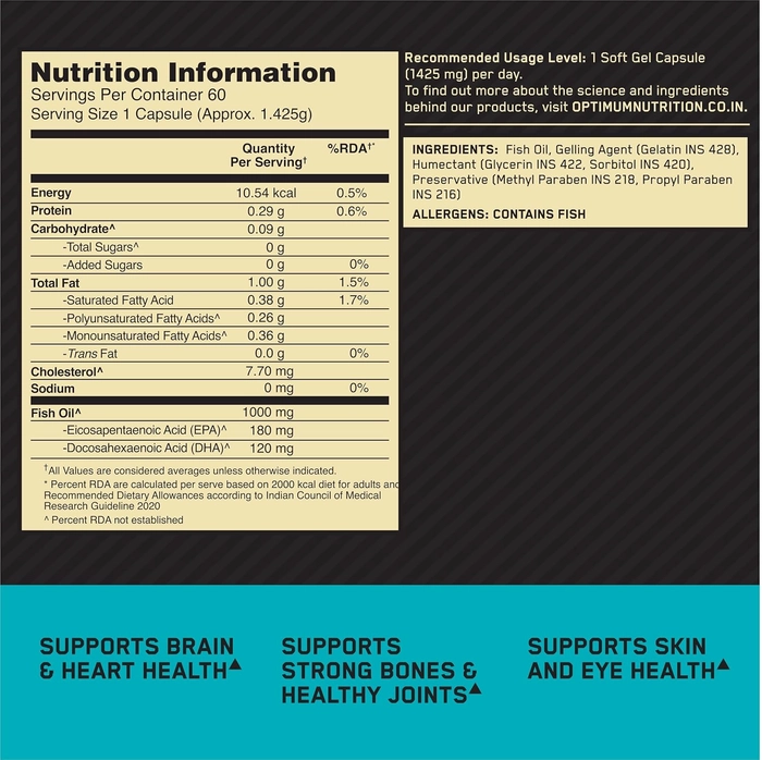 Optimum Nutrition Fish Oil 60 Softgels
