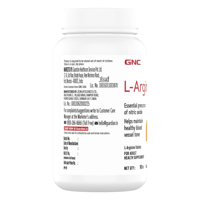 GNC L-Arginine 1000Mg, 90 Tabs