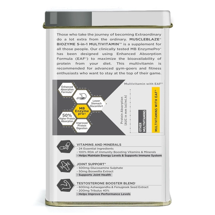 MuscleBlaze Biozyme 5-in-1 Daily Multivitamin 90 Tablets