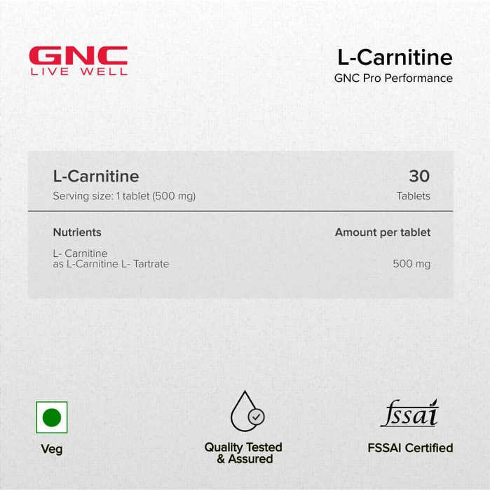 GNC Pro Performance L-Carnitine 500MG Tablets