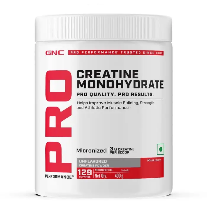 GNC Pro Performance Creatine Monohydrate Powder 3000mg, Fructo-oligosaccharides 0.10mg, 3000mg Per Scoop