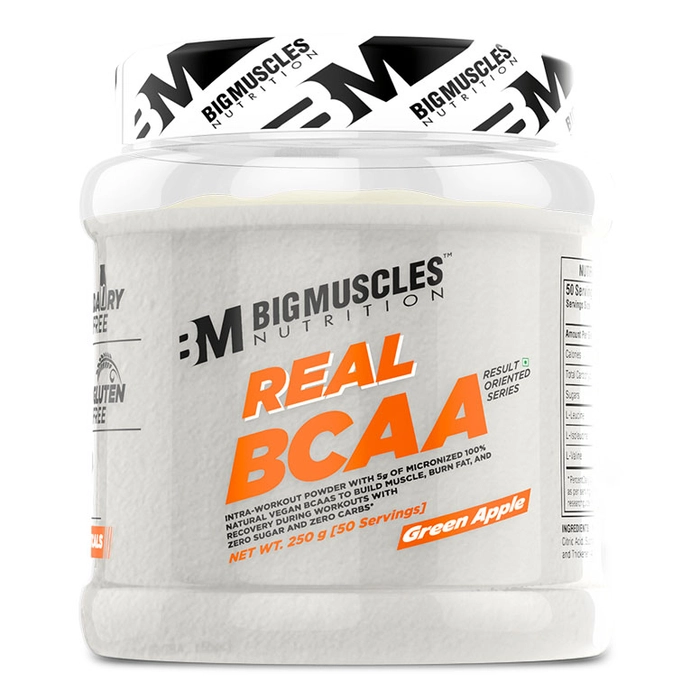 Big Muscles Nutrition Real BCAA 0.55 lbs, 250 gm (50 Servings)