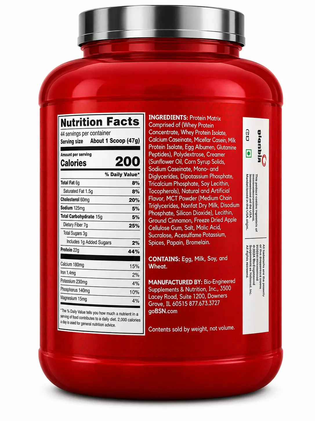 BSN Syntha-6 Protein Powder – Cold Stone Creamery Apple Pie A La Cold Stone® | 22g Protein | 44 Servings | 4.56 lb (2.07kg)