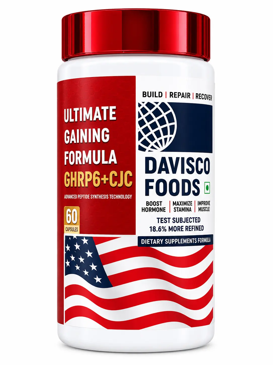 Davisco Foods Ultimate Gaining Formula GHRP6 + CJC | Advanced Muscle Growth & Recovery Support | 60 Capsules