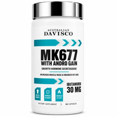 Australian Davisco MK677 With Andro Gain | Ibutamoren 30mg | Advanced Muscle Growth & Recovery Support | 60 Capsules