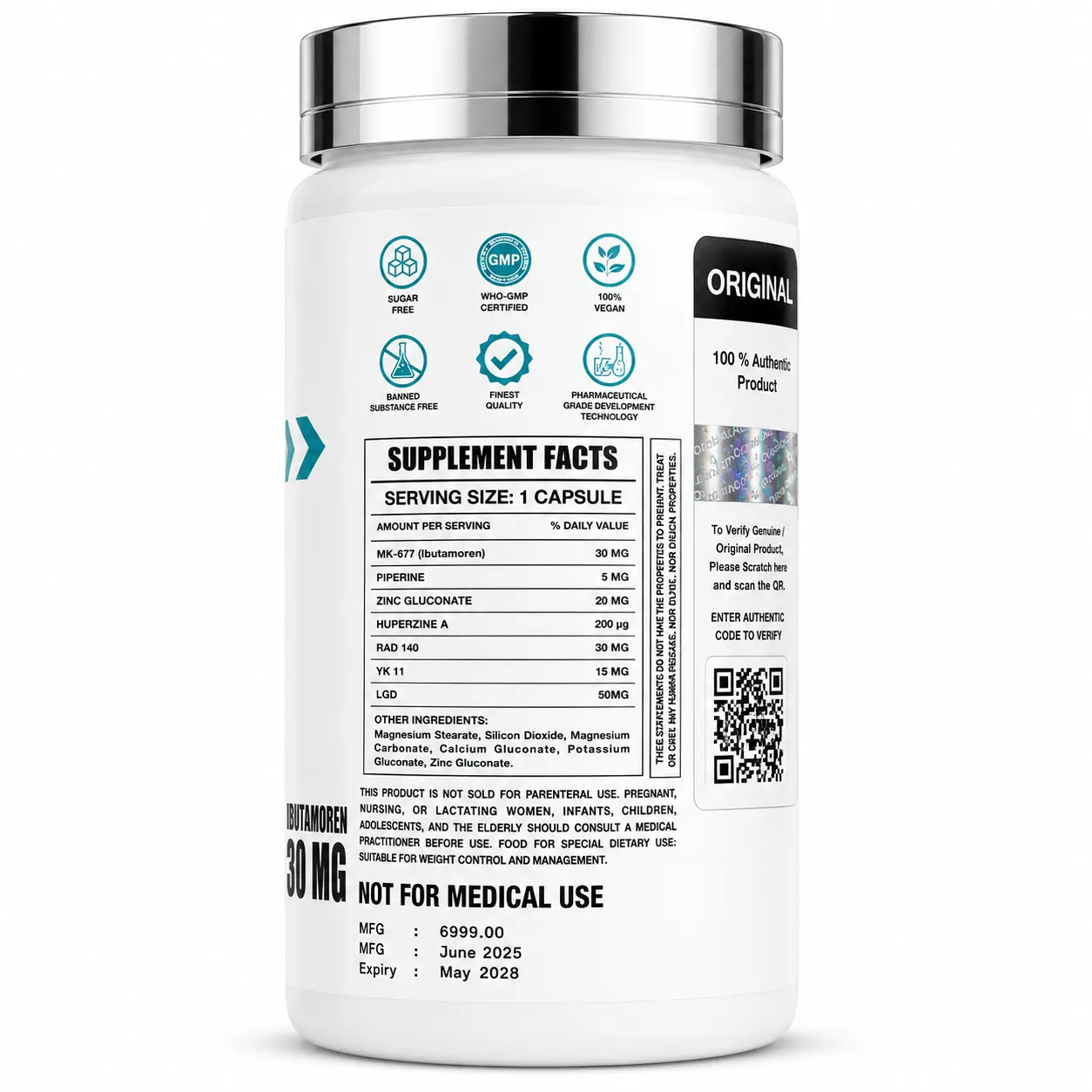 Australian Davisco MK677 With Andro Gain | Ibutamoren 30mg | Advanced Muscle Growth & Recovery Support | 60 Capsules
