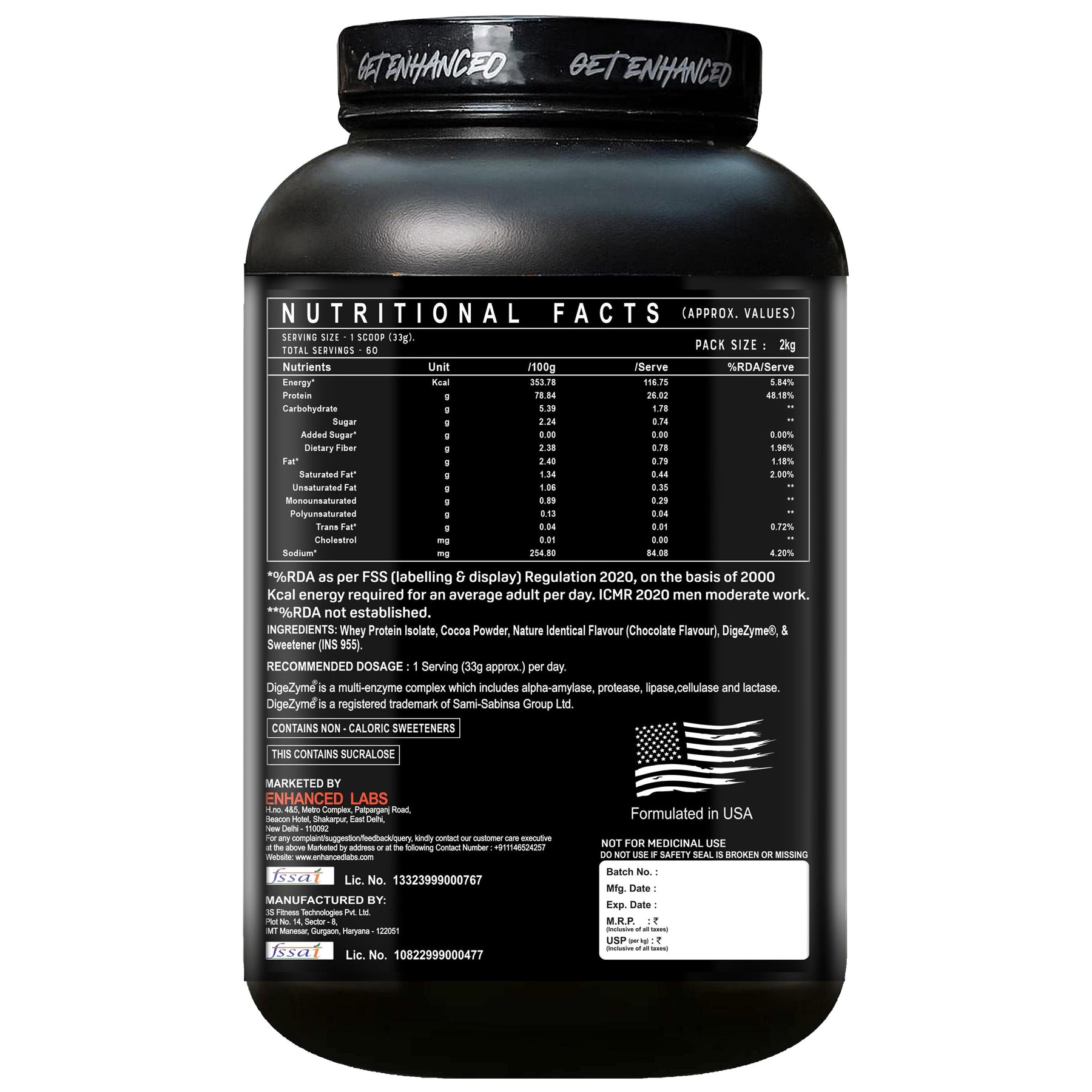 Enahnced Labs Whey Isolate