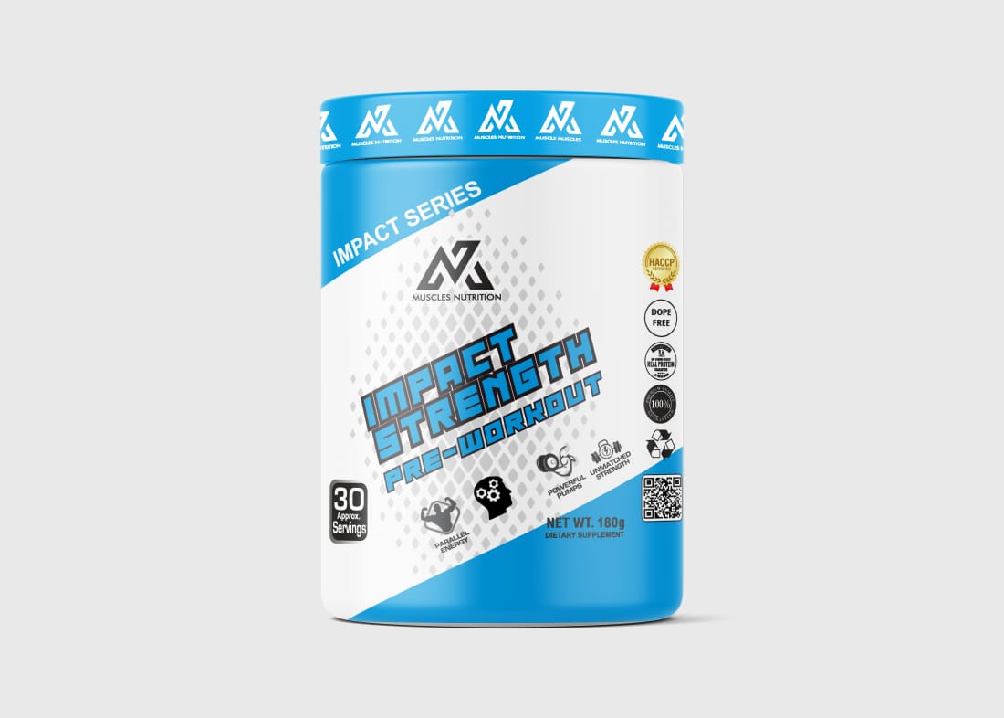 Muscles Nutrition Impact Strength Pre-Workout | Energy, Focus & Performance Formula | Powerful Pumps & Enhanced Training Support | 30 Servings | 180g