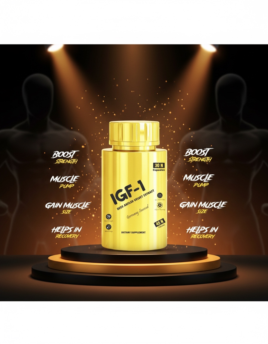 IGF-1 Germany Sourced Deer Antler Velvet Extract | Recovery & Strength Support | 45 Tablets