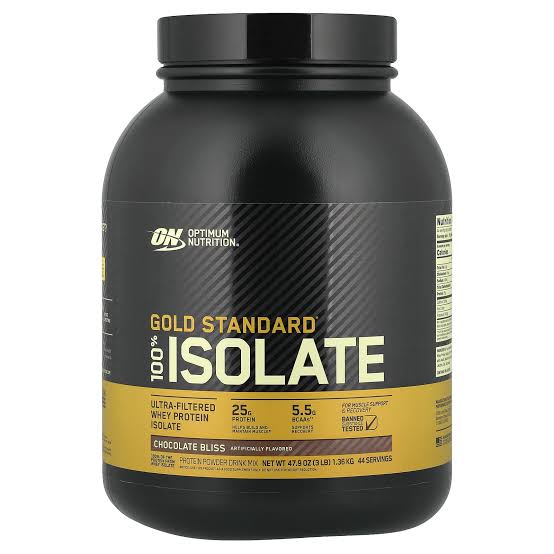 Optimum Nutrition Gold Standard 100% Isolate Whey Protein Powder | 25g Protein & 5.5g BCAAs Per Serving | Fast Absorption Whey Isolate | Chocolate Bliss | 3 lb (1.36kg)