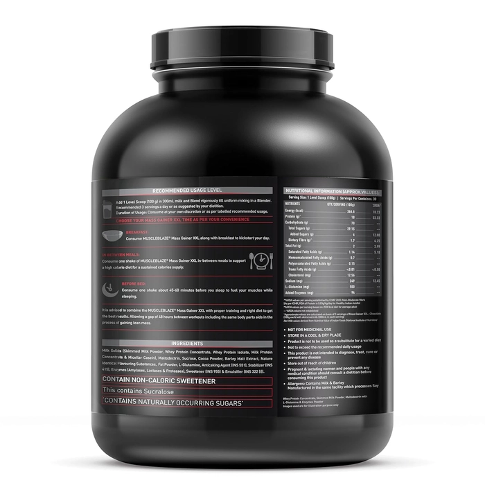 MuscleBlaze Super XXL Mass Gainer 3Kg 6.6lbs