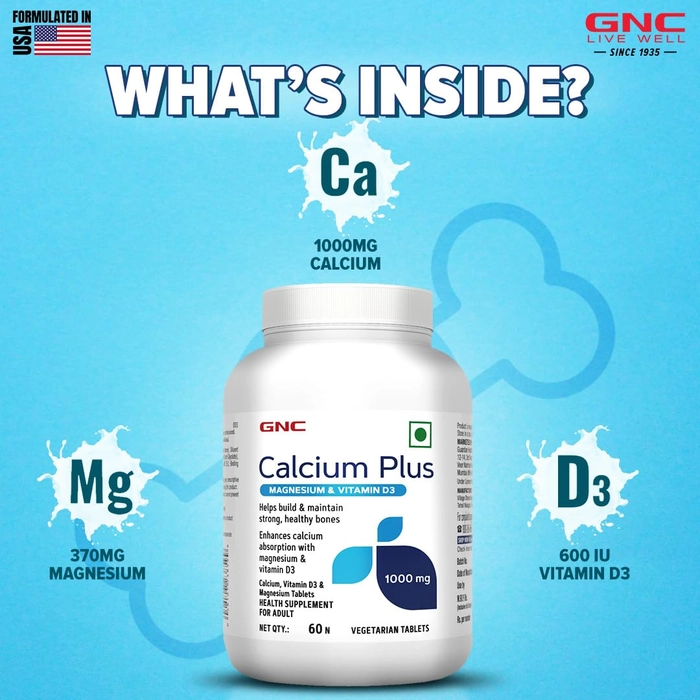 GNC Calcium Plus Magnesium & Vitamin D-3 1000 mg