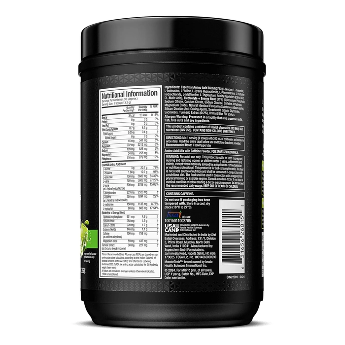 MuscleTech EAA+Energy Essential Amino Acids+Caffeine, 7.49g EAA, 100mg Caffeine 396g (30 Servings)
