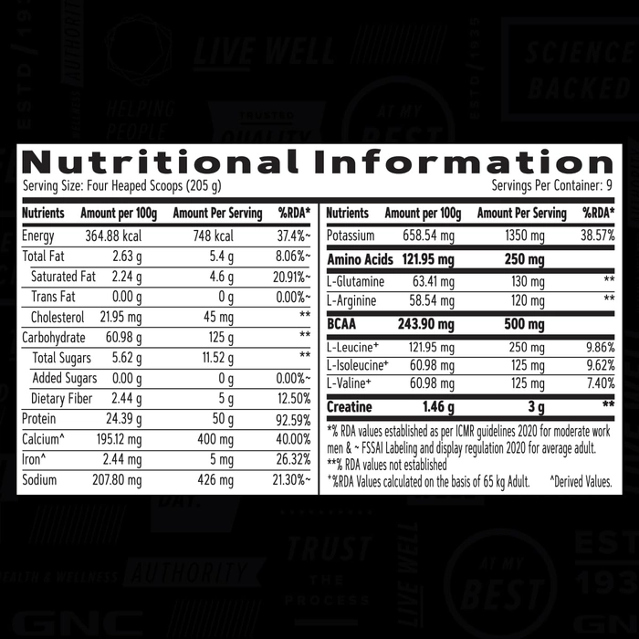 GNC AMP Mass XXX Gainer Powder 2 Kg