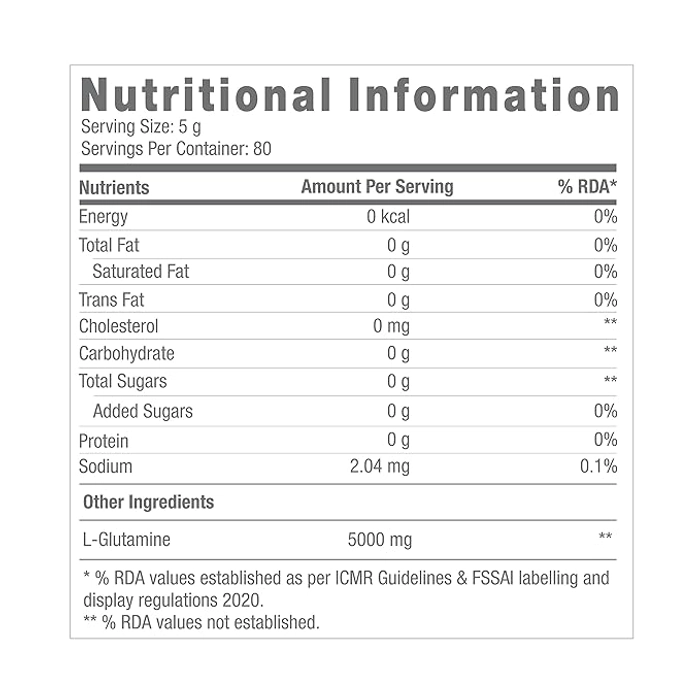 GNC Pro Performance L-Glutamine Powder 5000mg 400Gm