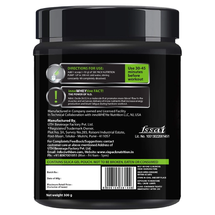 Six Pack Nutrition Pump UP Pre-Workout 30 Servings (300 g)