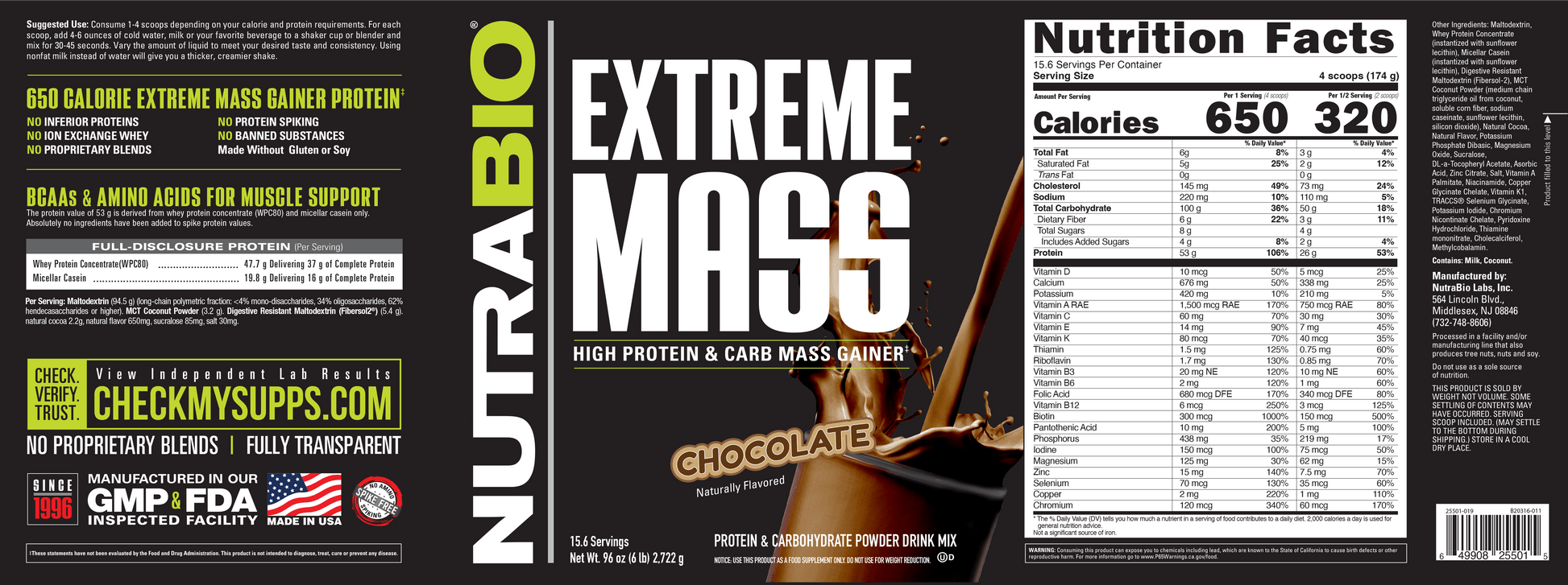 NutraBio Extreme Mass gainer
